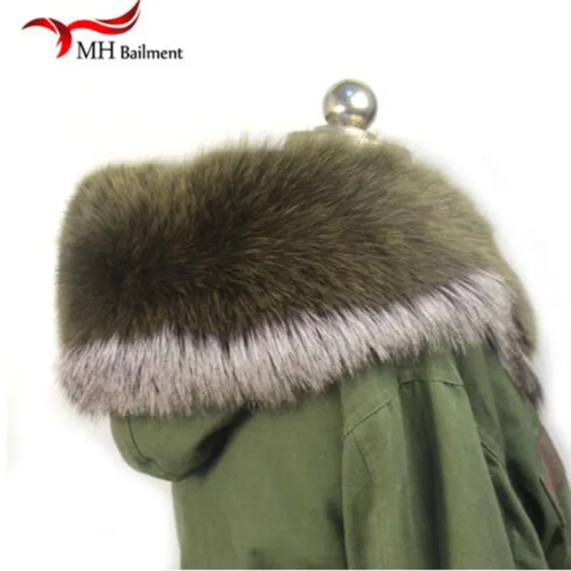 Color: Dark Grey, Size: XXS - 100% Real Raccoon Fur Scarf Coat Collar Ladies Winter Luxury Authentic Raccoon Warm Neck Shawl Coat Collar Furry Shawl Women