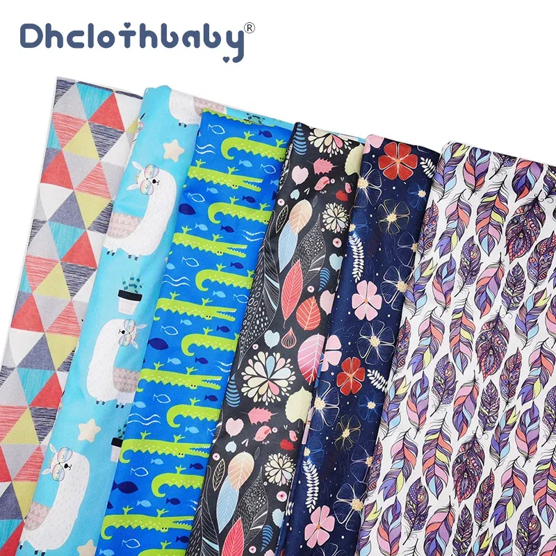 Color: Dark Green, Size: NB - Washable Waterproof TPU Handmade Polyester Fabric Printed PUL Material for High Quality Cloth Diaper Menstrual Pads DIY Sewing
