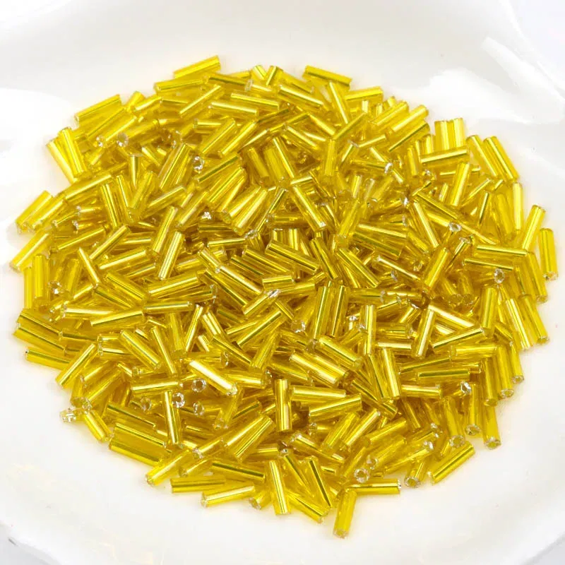 Color: Orange - Tube LINED Glass Czech Seed Spacer beads For jewelry handmade DIY Wholesale 17 colors 2x6mm 300pcs