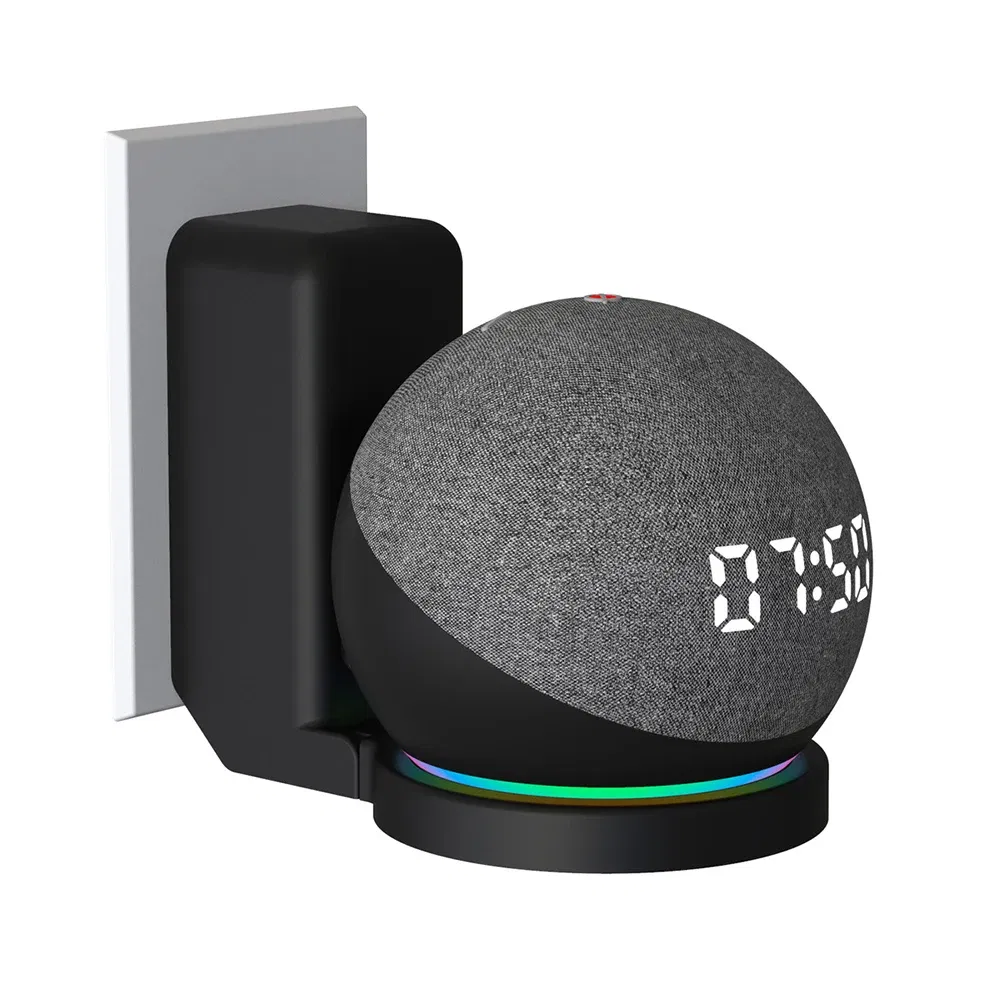 Color: WHITE - Wall Mount Bracket for Echo Dot 4th Gen / Echo Dot 5th Generation with Cable Storage, PC Material Hard Case Matte Speaker Stand