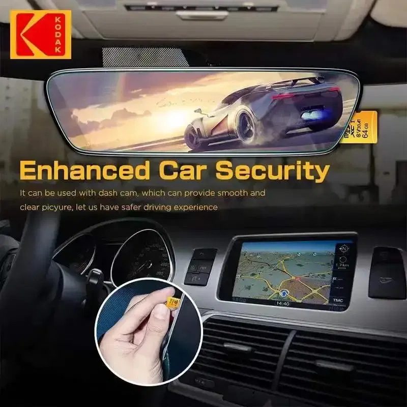 Capacity: 64 GB - KODAK Micro SD Card Driving Recorder 64GB Memory Card For Mobile Phone PC Earphone Speaker HD Camera
