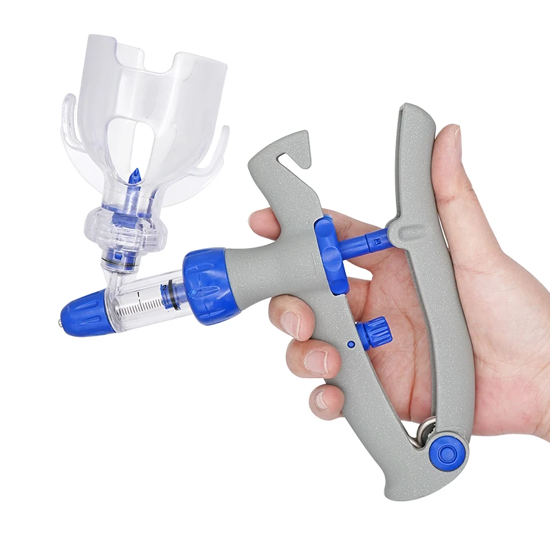 Color: light green - 1-10ml Automatic Veterinary Continuous Syringe Animal Injection Adjustable Vaccine for Livestock Pig Cattle Sheep Chicken