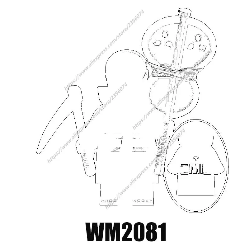 Color: Dark Red - Single New Cartoon Action Figures accessories Building Block children WM2081 WM6105 WM6106