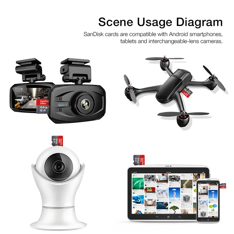 Capacity: 400GB - TFcard 64GB 16GB 32GB Memory Card 128GB Class 10 Microsd SD Card 100MB/S UHS-I A1 Card + Adapter for Phone/PC Standard Shippin
