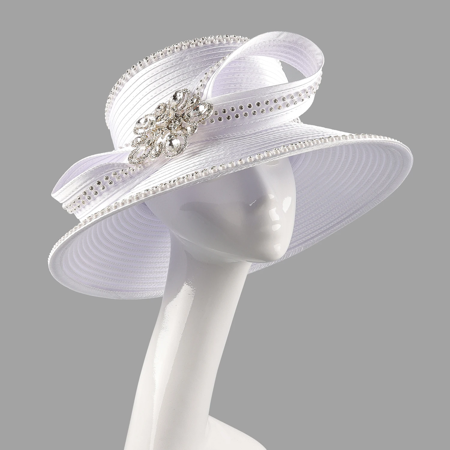 Fashion White Church Hats Women's Wedding Fascinators Kentucky Derby Theme Party Hairbands Banquet Cloth Church Hats