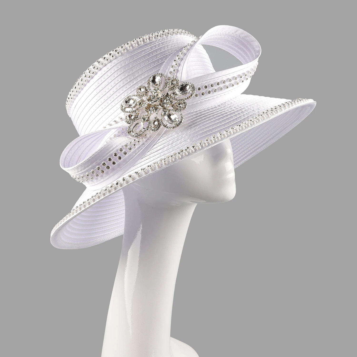 Fashion White Church Hats Women's Wedding Fascinators Kentucky Derby Theme Party Hairbands Banquet Cloth Church Hats