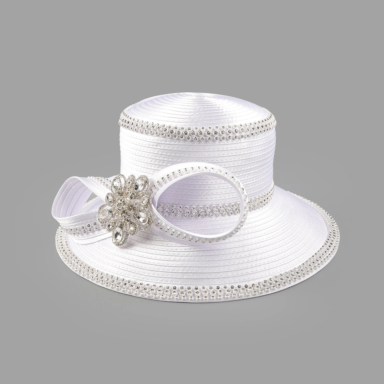 Fashion White Church Hats Women's Wedding Fascinators Kentucky Derby Theme Party Hairbands Banquet Cloth Church Hats
