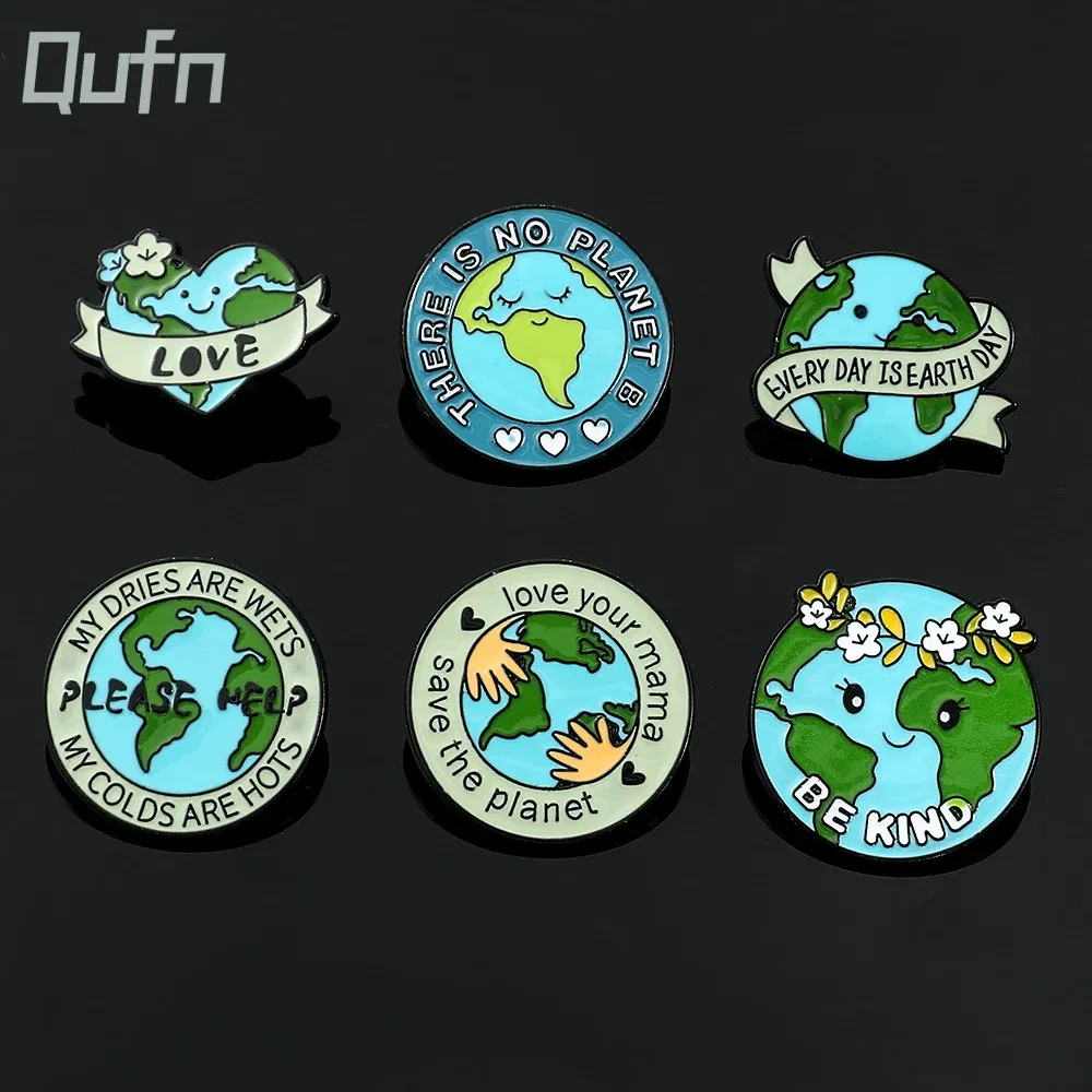 Metal color: Light Yellow Gold Color, Ships From: CHINA - Protect Your Home Enamel Pins "Save The Planet" Sign Green Wreath Home Brooch Protect Ecology Environment Accessories Badge