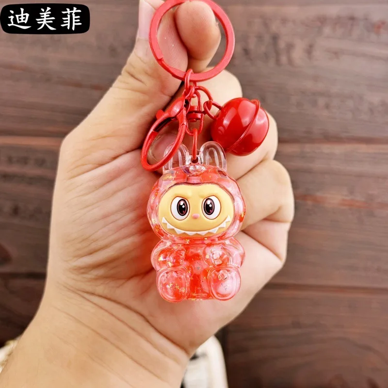 Color: Pink, Ships From: CHINA - Creative keychain oil series doll quicksand bottle small pendant gift decoration
