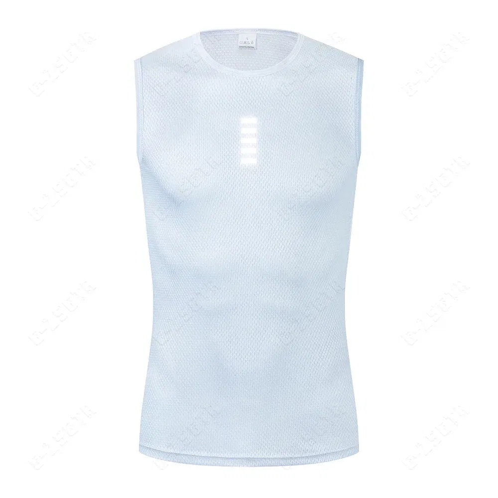 Color: Black, Size: XXL - Reflective Cycling Base Layers White Cycling Undershirt Quick Dry Vest Sport Underwear Tight Vest High Elastici Vest Bike Jersey