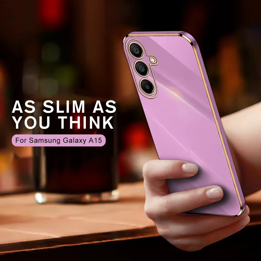 Material: Denim, Color: Black - Luxury Electroplated Cover Case For Samsung Galaxy A15 Silicone Lens Protection Fundas A05s A05 4G A25 A35 A55 5G A 15 25 35 55