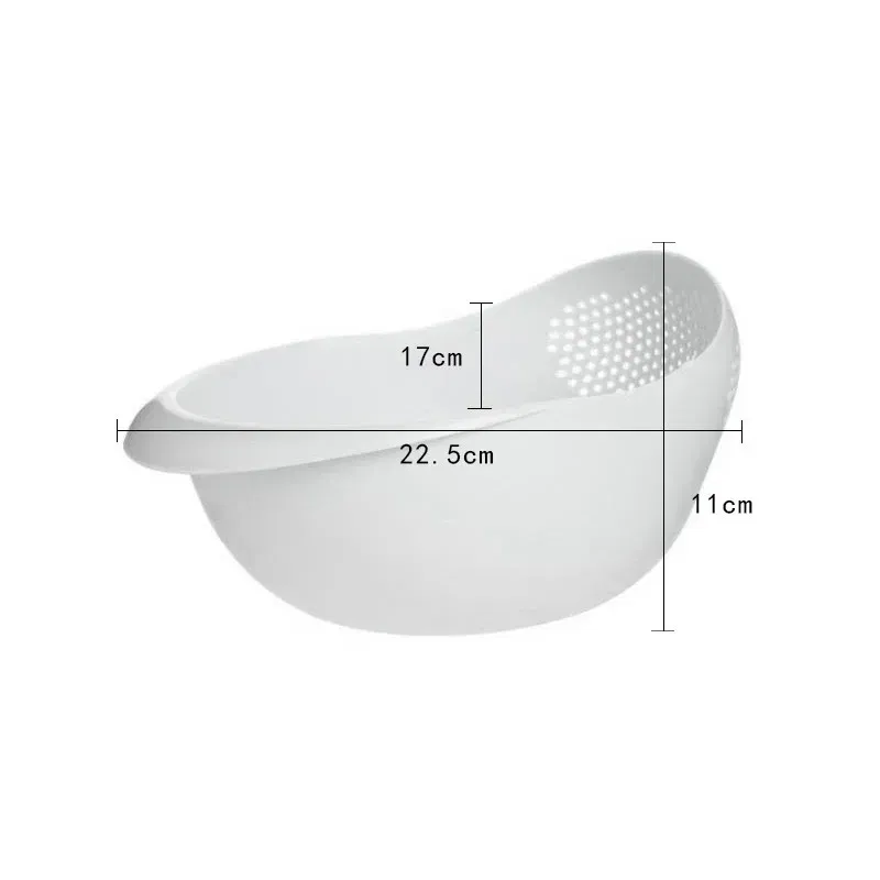 Color: Red - Rice Sieve Plastic Colander Kitchen Drain Basket with Handles Rice Bowl Strainer Strainer Basket Sink Drain Kitchen Tools