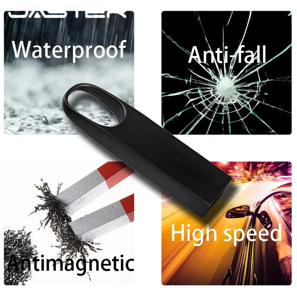 Capacity: 64GB, Color: Black - JASTER Metal USB Flash Drives 64GB Real Capacity Memory Stick Black Pen Drive 32GB Creative Business Gift Silver Storage U Disk