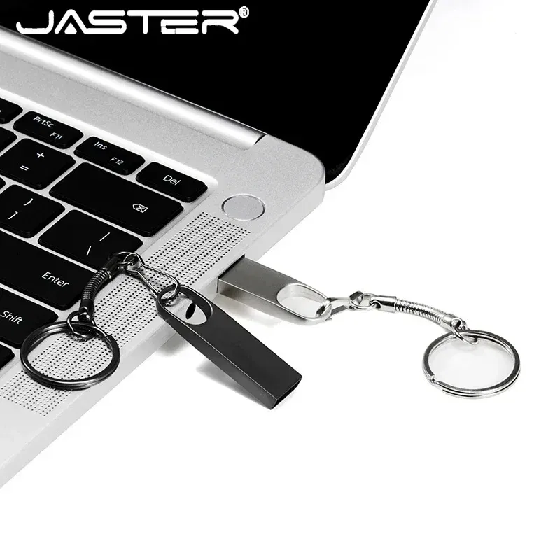 Capacity: 64GB, Color: Black - JASTER Metal USB Flash Drives 64GB Real Capacity Memory Stick Black Pen Drive 32GB Creative Business Gift Silver Storage U Disk