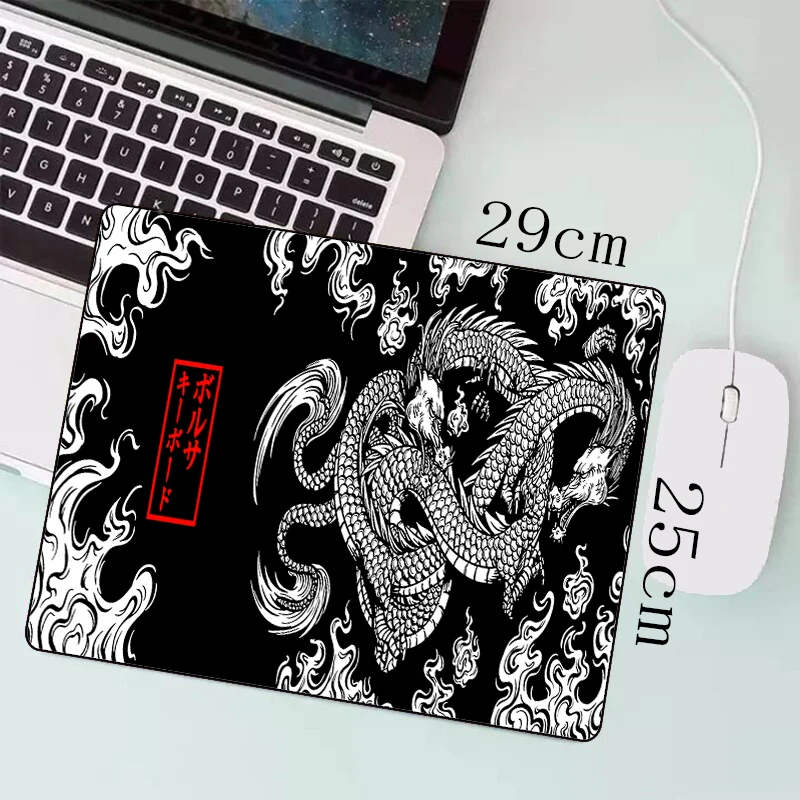 Size: XS, Color: Orange - Japanese Dragon Large Gaming Mousepad XXL Keyboard Gamer Mouse Pad on The Table Speed Desk Mat Anime 900x400 700X300 Mouse Mats
