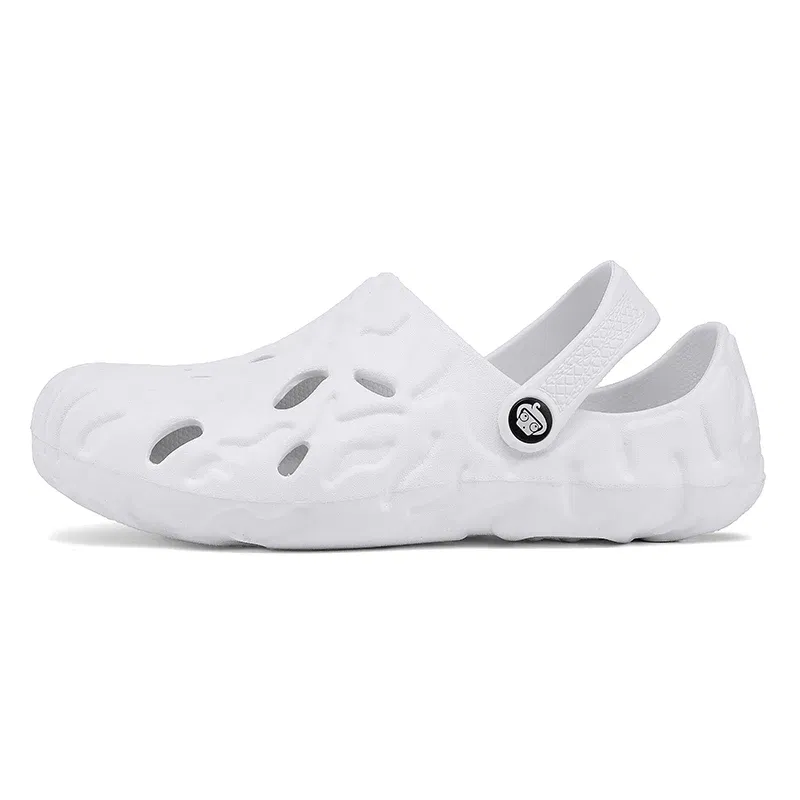 Color: Gold, Shoe Size: 45 - Men Summer Slippers Thick Sole Mens Clogs Sandals Hollow Breathable Flip Flops Sandals Shoes Fashion Beach Slippers