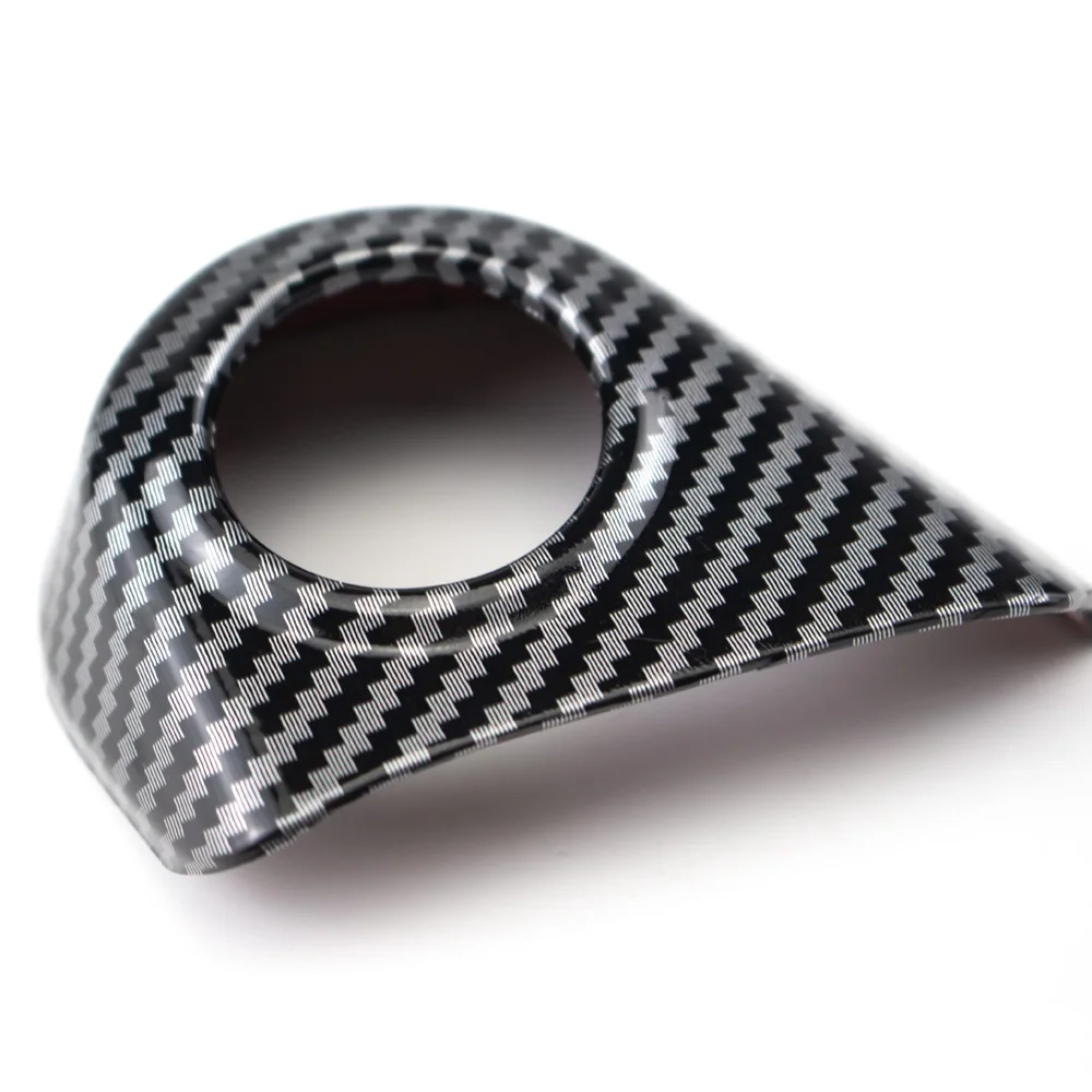 Color Name: Black - 1pc ABS Carbon Fiber Color Red Engine Start Stop Button Frame Trim Cover for Ford Ranger Everest 2023