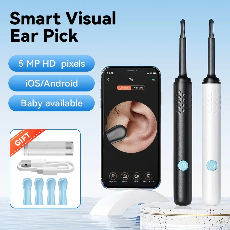 Color: multi - Visual Ear Cleaner With Camera 6 LED Lights 4.0mm Lens Ear Wax Removal Tool ?‹500W Pixel Camera Take Video 500W HD Earpick Gifts