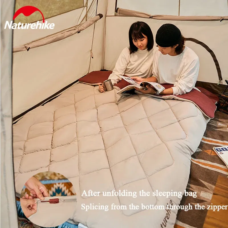 Color: PURPLE, Ships From: CHINA - Naturehike Sleeping Bag Ultralight Waterproof Cotton Sleeping Bag Portable Spliceable Outdoor Hiking Travel Camping Sleeping Bag