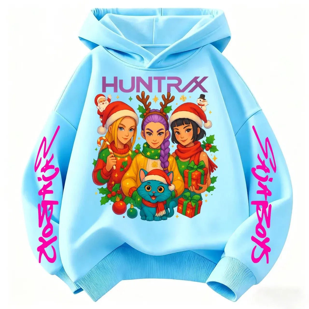 Color: black, Kid Size: 2T - KPop Demon Hunters Christmas Hoodie Girls Fashion Casual Sweatshirt Movie Kids K-Pop Demon Hunters Hooded Tops