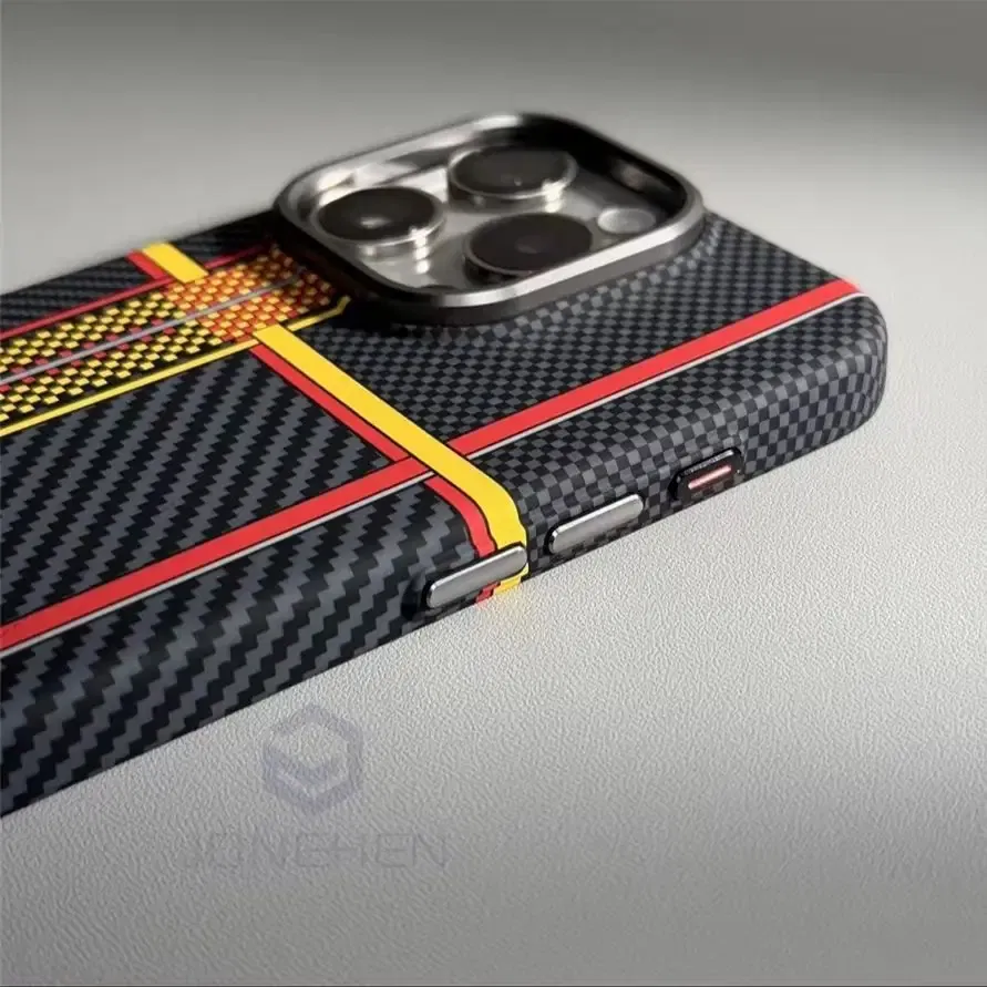 Color: Clear, Material: Nylon - Luxury Alloy Lens Personalized Pixel 3D Relief Carbon Fibre Pattern Case For iPhone 13 14 15 16 Pro Max Slim Cover For Magsafe