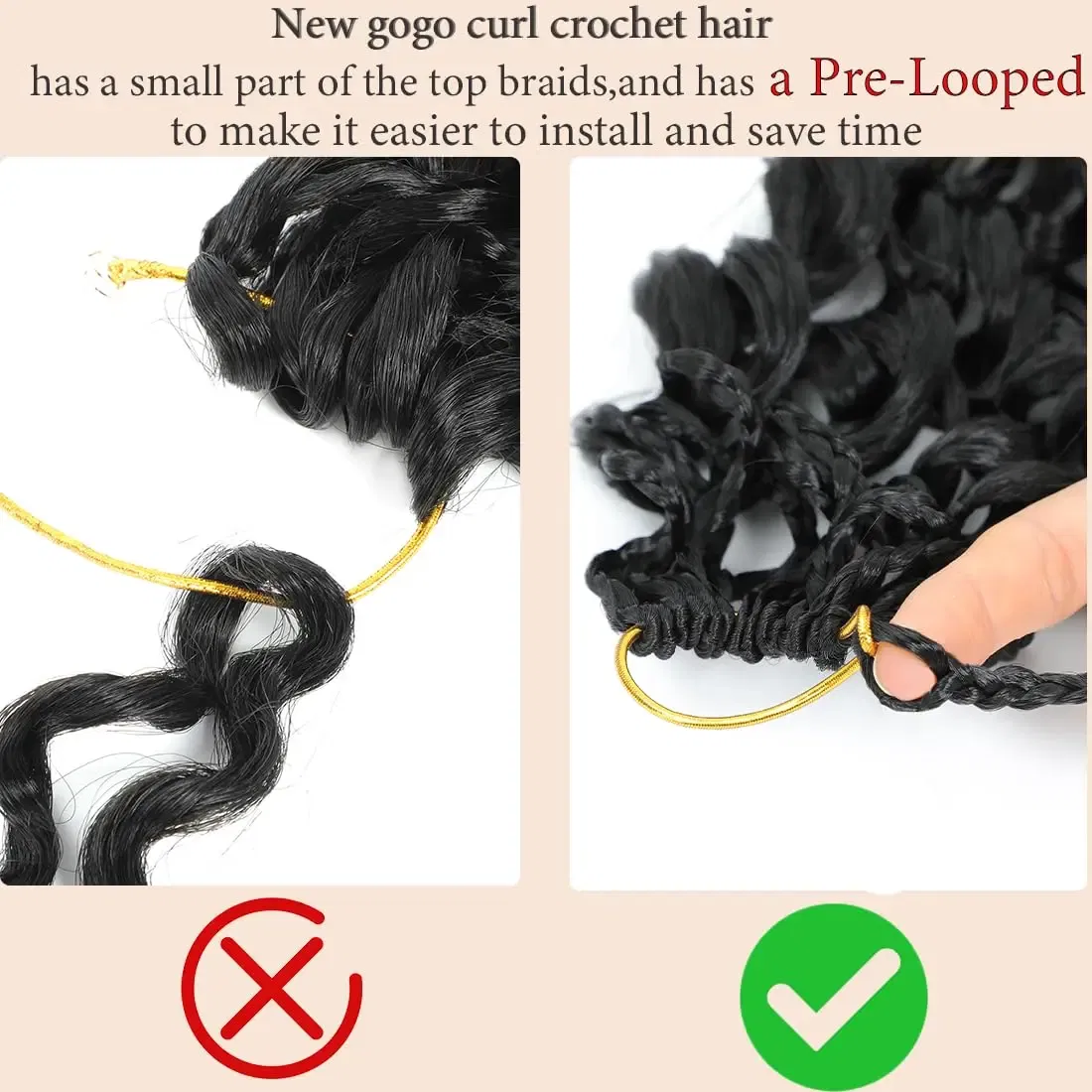 Color: T1B/30, Stretched Length: 12inches, Bulk Buy: 1Pcs/Lot - Box Gogo Curl Crochet Hair for Black Women Pre looped Short Ocean Wave Crochet Hair Water Wave Beach Curl Crochet Braiding Hair