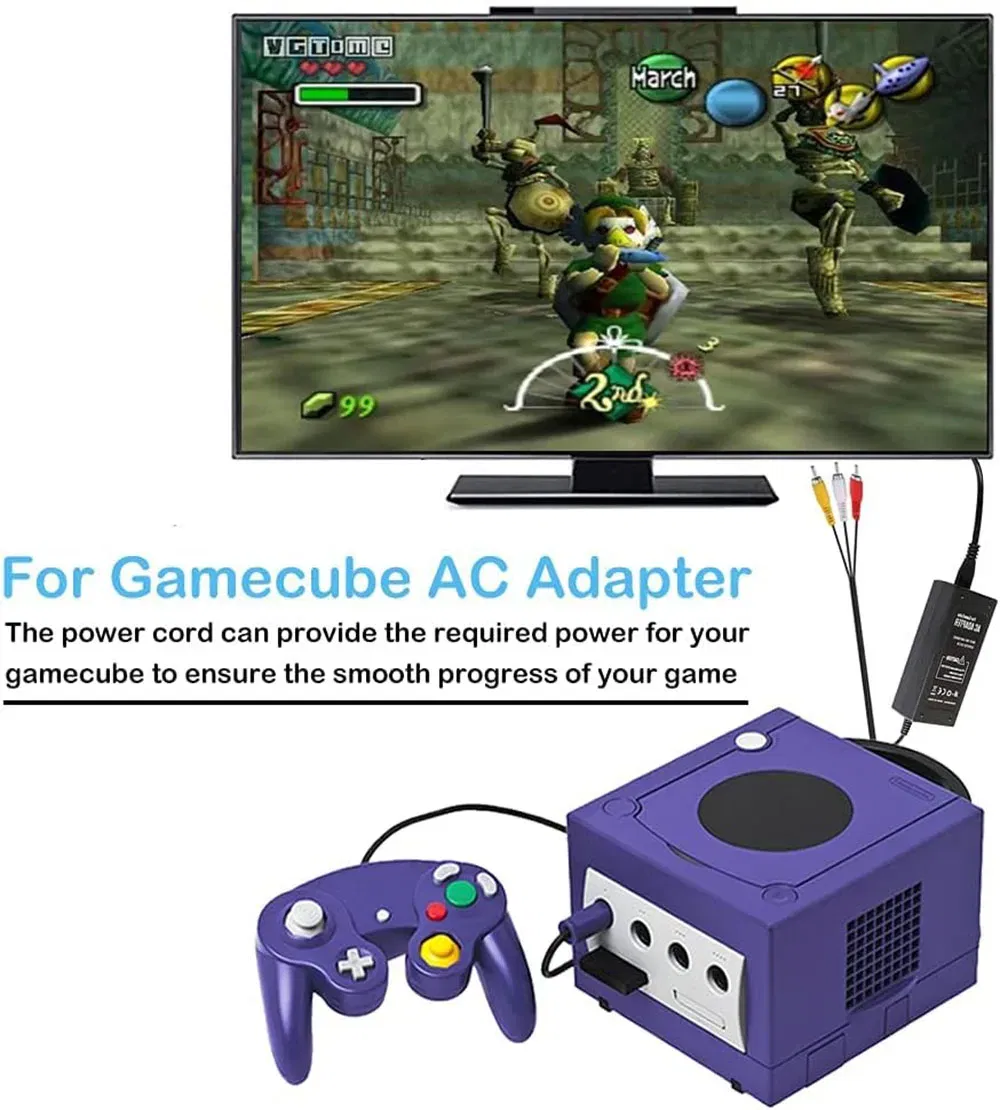 Bundle: Bundle 4 - AC Power Supply for Gamecube, AV Composite Cable Cord Compatible with Gamecube NGC Console