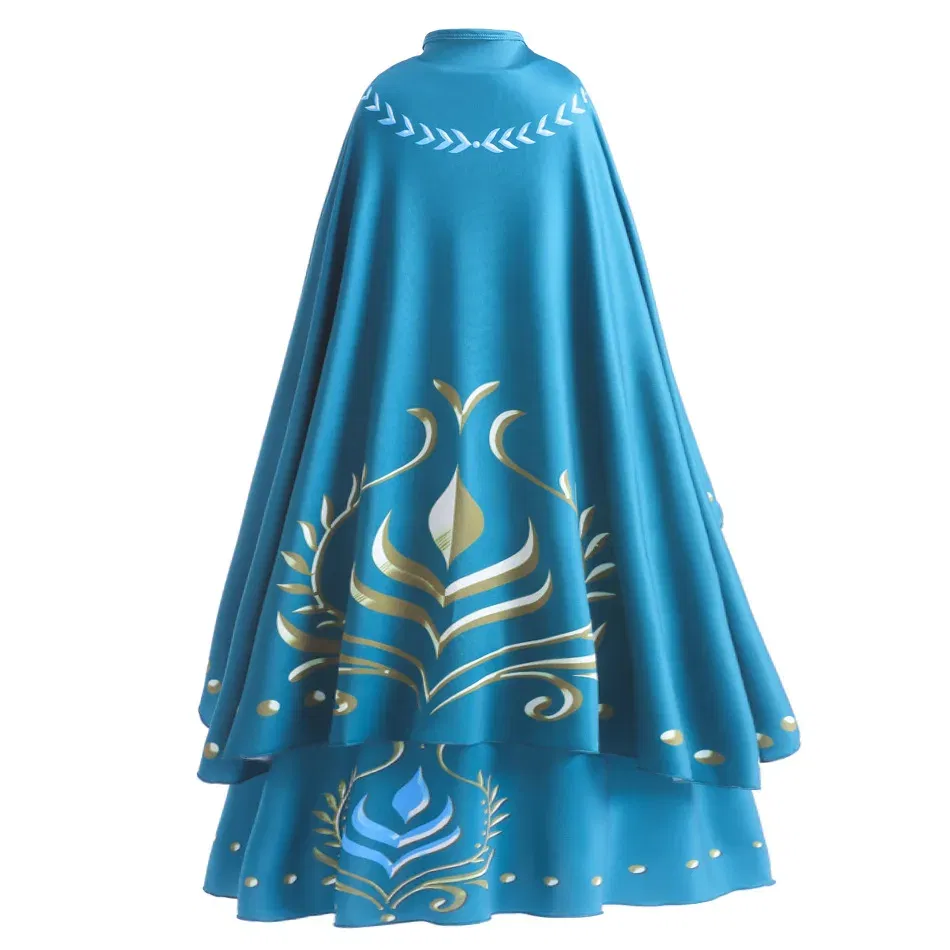 Kid Size: 2T, Color: Khaki - Disney Frozen Anna Elsa Girls Princess Dresses Mesh Sequin Dress Kids Cosplay Snow Queen Costumes Carnival Birthday Party Gowns