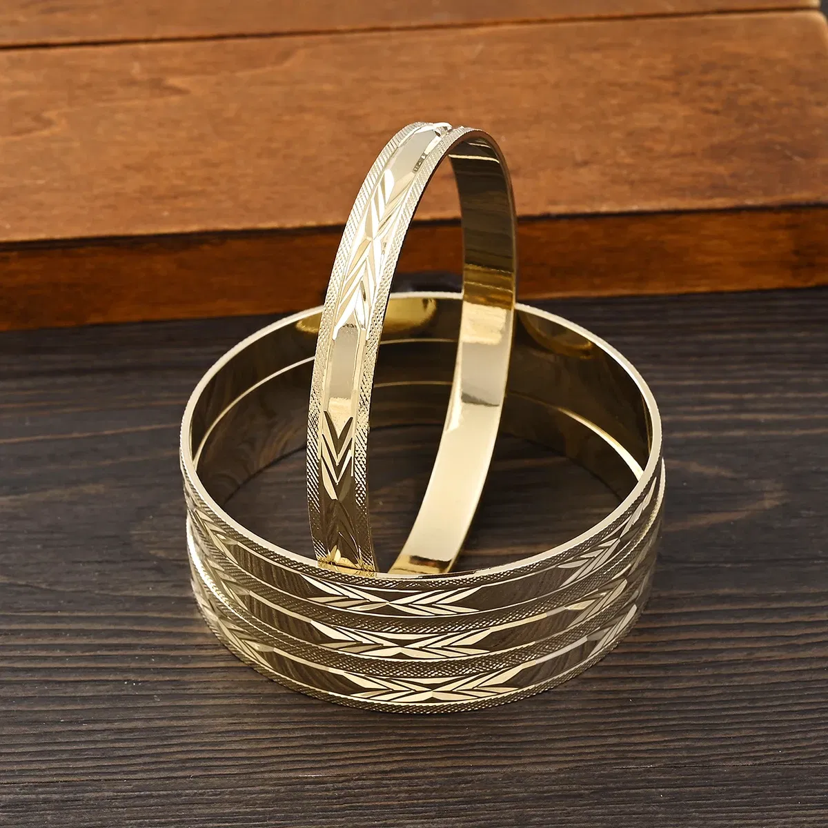 Metal Color: Blue Zinc Plated - Adult Size 4PCS 65MM 9K Gold Color Hig Quality Top Sale Cute Bracelet Jewelry Flower Bangle Girl Birthday Party Gift