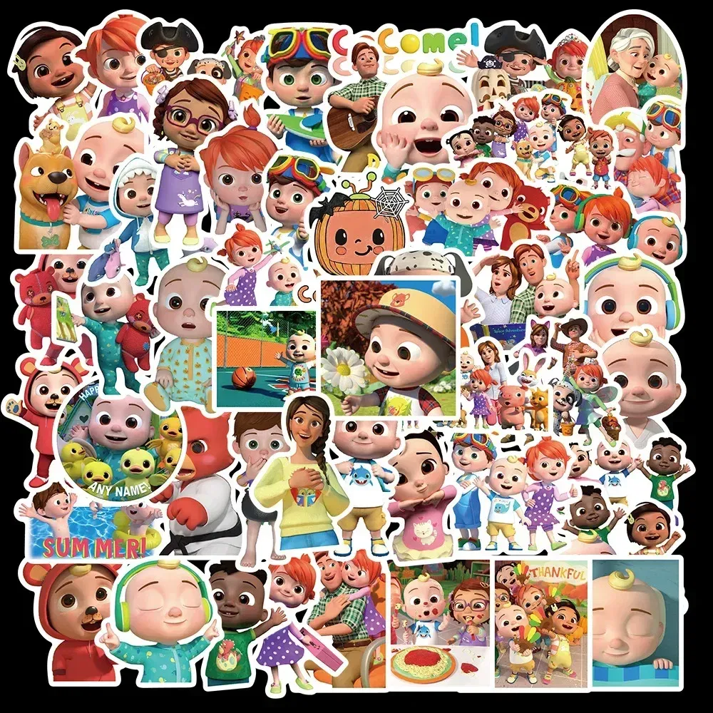 Color: Lavender - 50PCS Cartoon Cocomelonly Children's Reward Hand Account Luggage Skateboard DIY Stickers