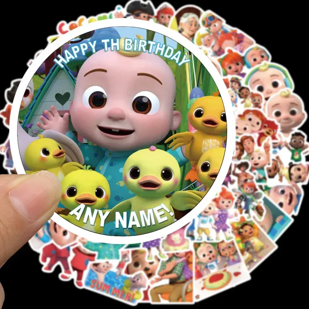 Color: Lavender - 50PCS Cartoon Cocomelonly Children's Reward Hand Account Luggage Skateboard DIY Stickers