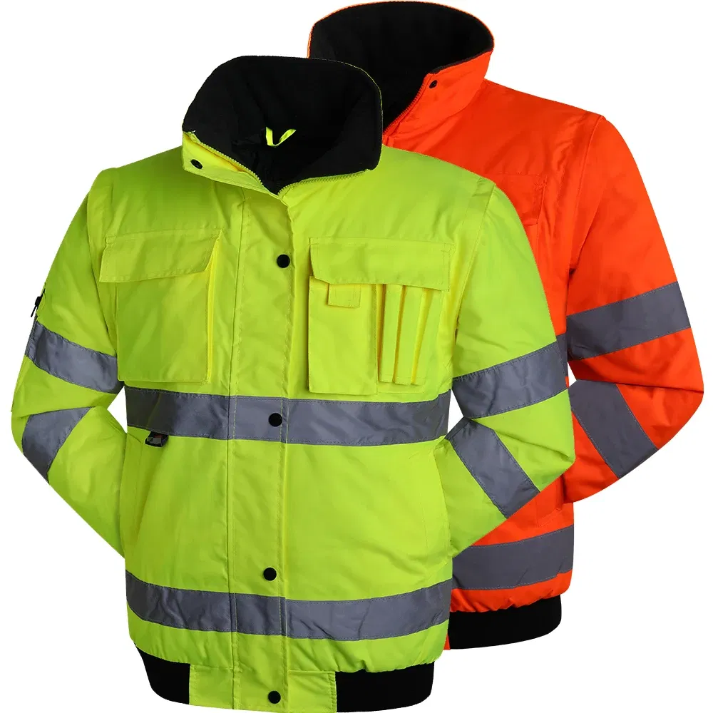 Color: Yellow, Size: M - High Visibility Parka Windproof Jacket Waterproof Parka Men's Work Reflective Parka