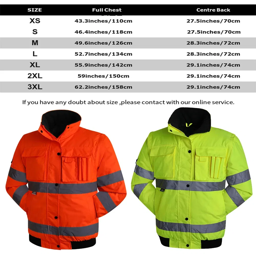 Color: Yellow, Size: M - High Visibility Parka Windproof Jacket Waterproof Parka Men's Work Reflective Parka