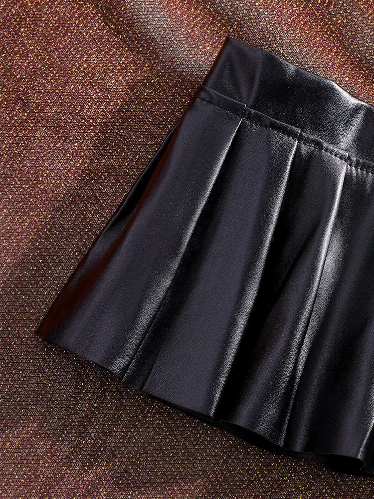 Color: black, Size: M, Ships From: CHINA - Sexy PU Leather Pleated Skirt Women Solid Basic Mini Skirt Low Waist Skirt Female Nightwear Micro Bikini Skirts Nightclub Skirts