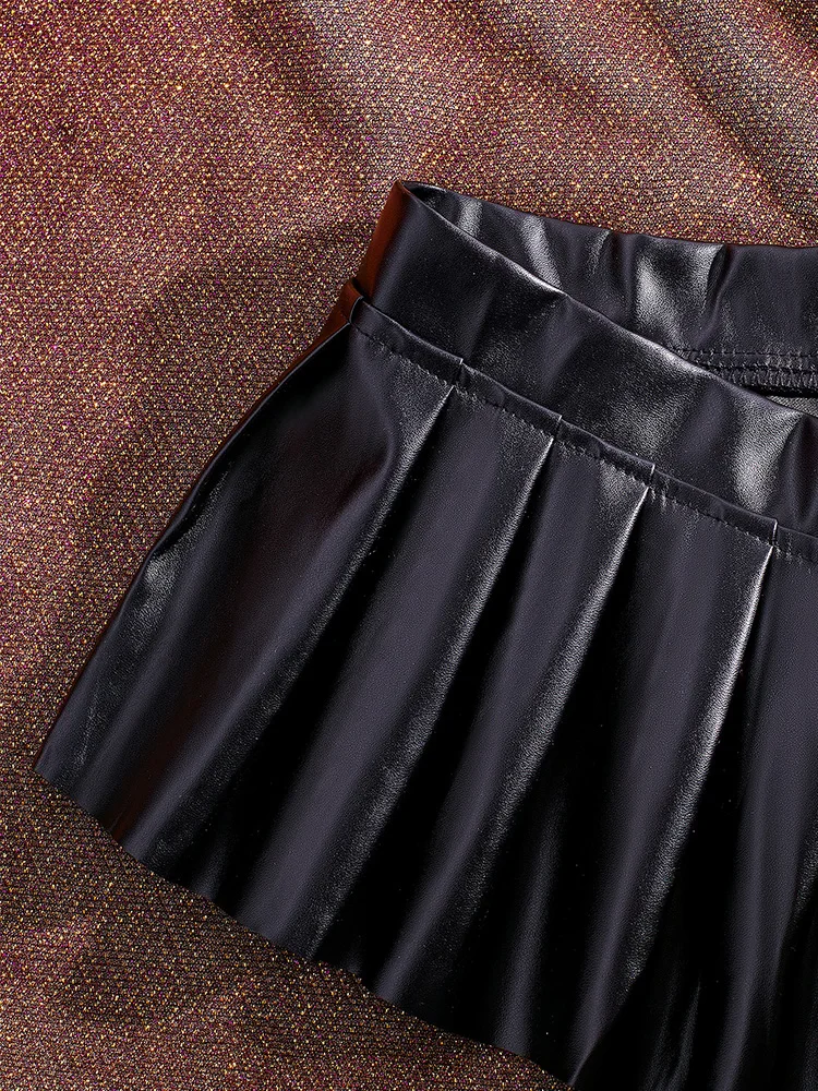 Color: black, Size: M, Ships From: CHINA - Sexy PU Leather Pleated Skirt Women Solid Basic Mini Skirt Low Waist Skirt Female Nightwear Micro Bikini Skirts Nightclub Skirts