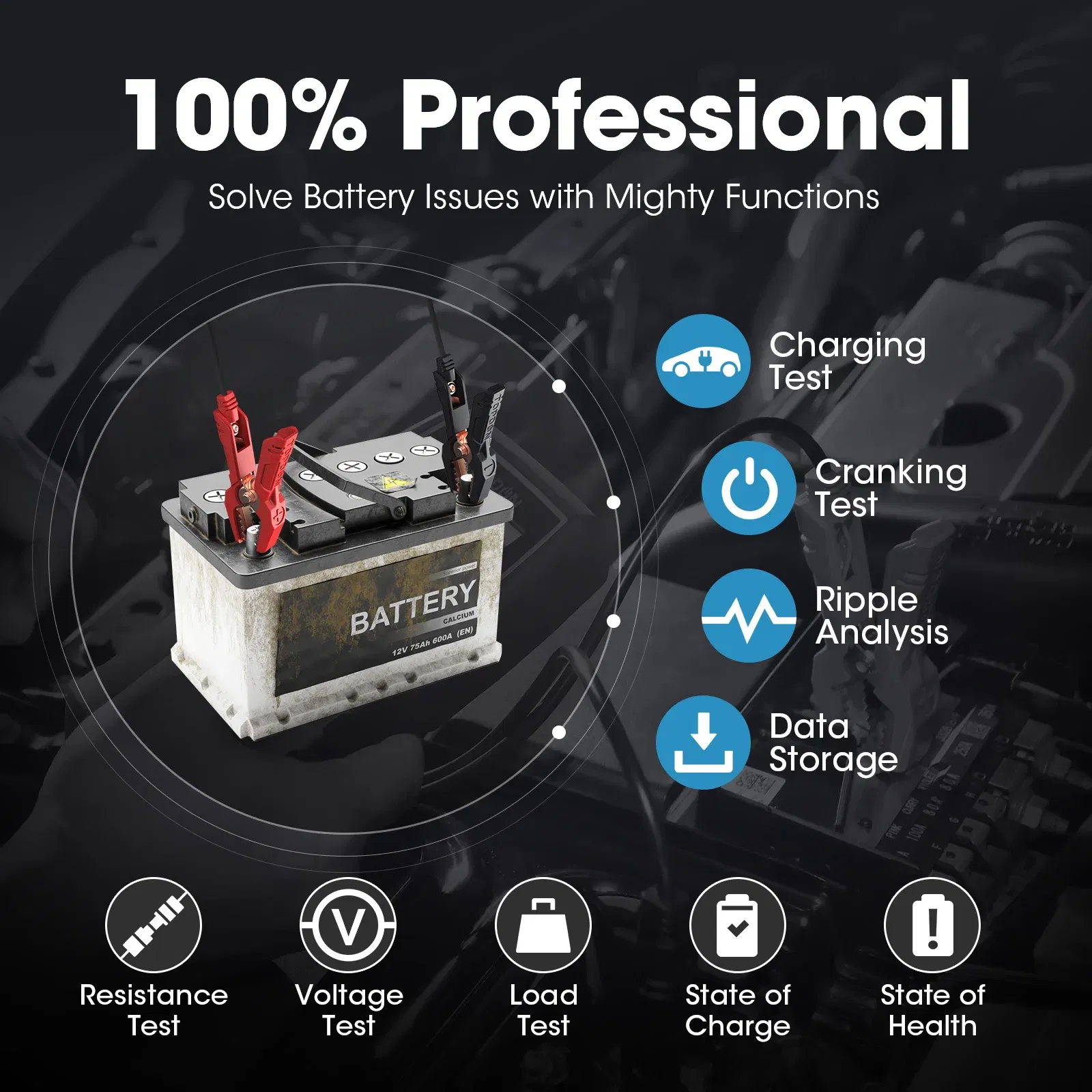 Color: Brown, Ships From: CHINA - TOPDON BT200 Portable Battery Tester Charging Cranking Test Tools for Car 12V Automotive Diagnostic Battery Monitor 100-2000CCA