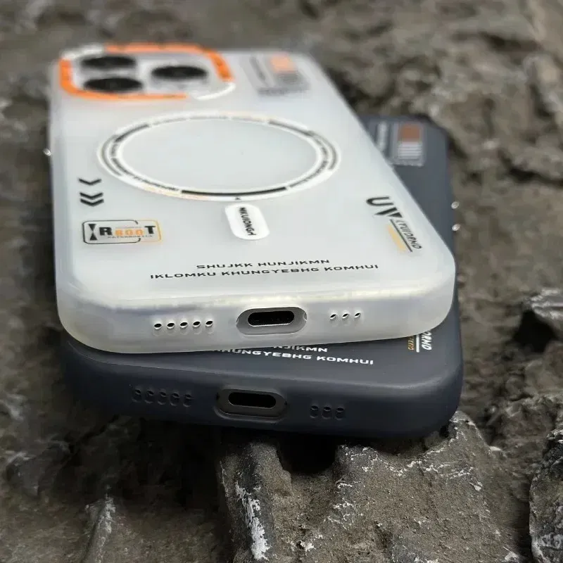 Color: Brown, Material: PP - Matte Magnetic Phone Case For iPhone 12 13 14 15 16 Pro Max Megsafe Wireless Charge Frosted Back Metal Lens Frame Buttons Cover
