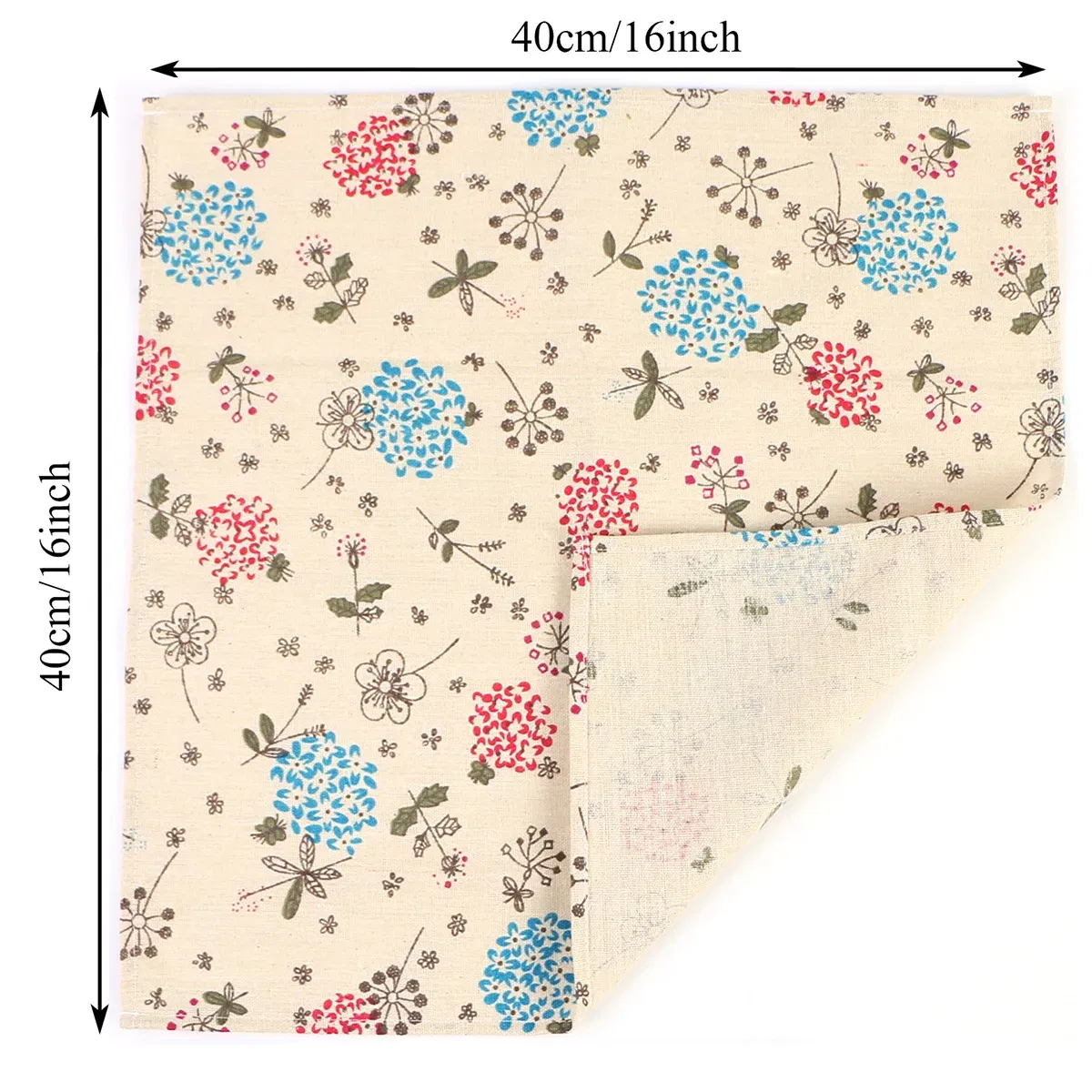 Color: Clear - 4PCS 40x40CM Floral Printed Cloth Napkins Japanese Style Dinner Dish Towel Wedding Restaurant Bar Table Mat serviette de table