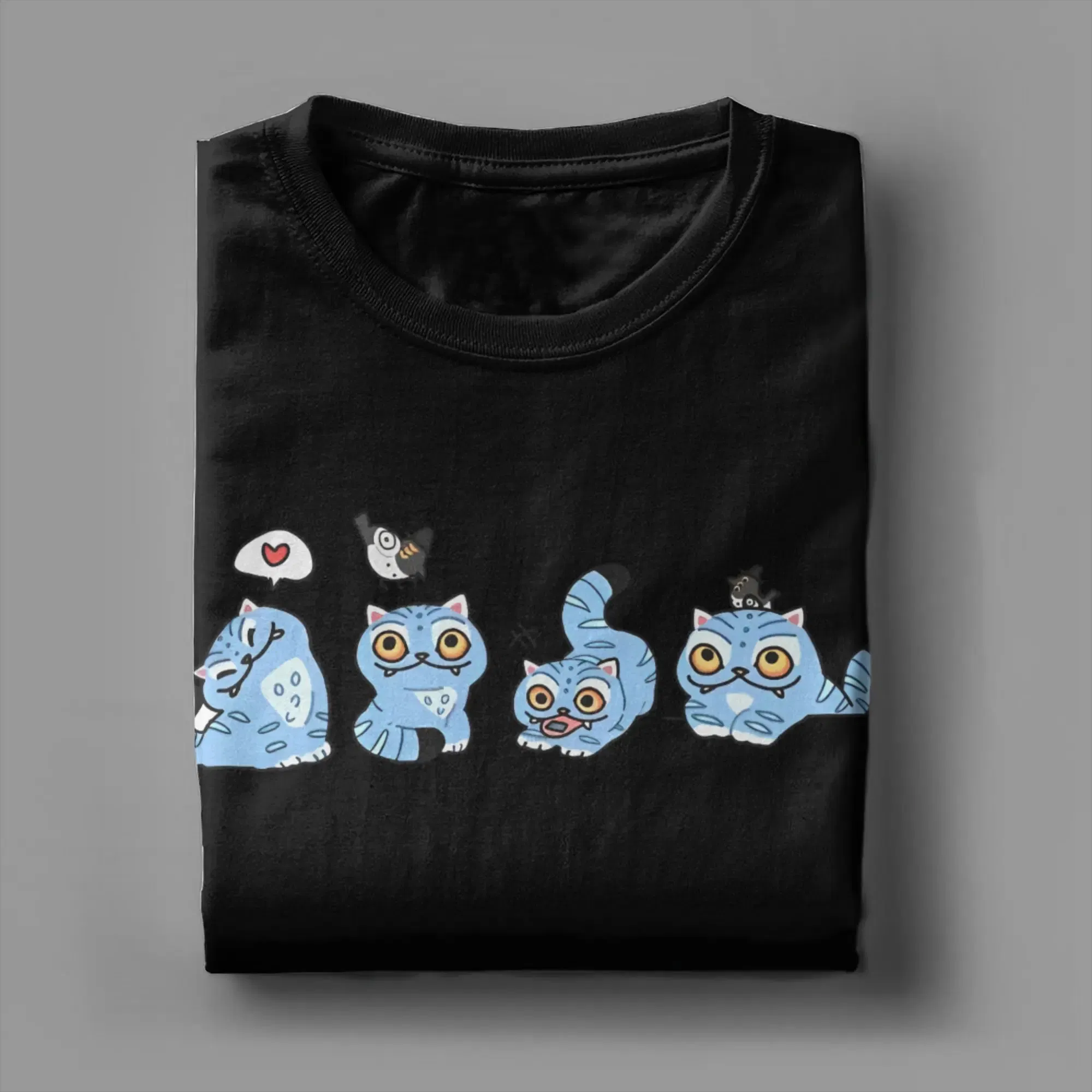 Color: Brown, Size: L - Derpy Tiger Cat T Shirt Men Women's Cotton Unique T-Shirt Round Collar Huntrix Kpop Demon Hunters Tees Short Sleeve 4XL 5XL 6XL
