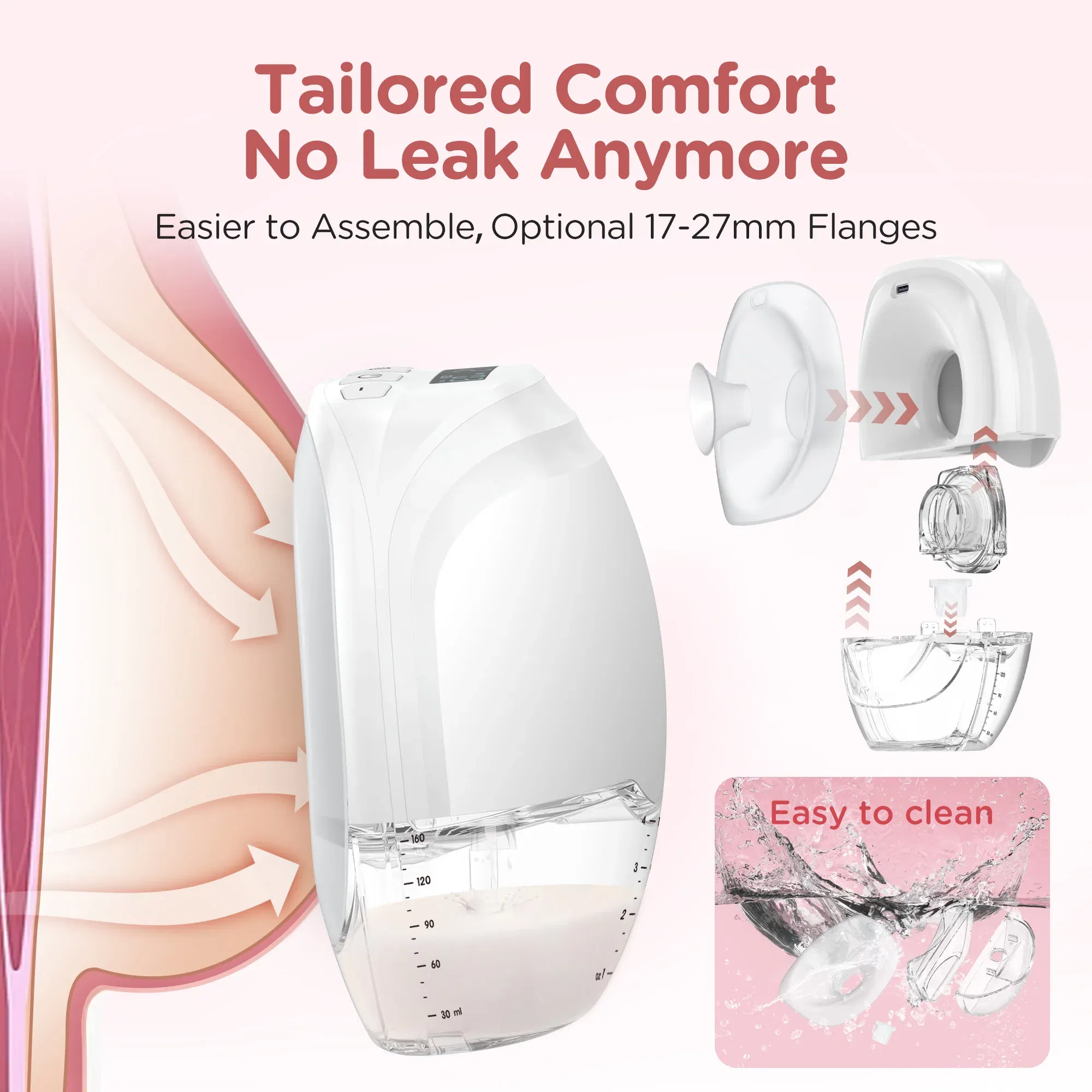 Color: GRAY - Hands Free Breast Pump Electric Wearable Breast Pump 3 Modes & 12 Levels Portable Wireless Breast Pump Low Noise Breastfeeding