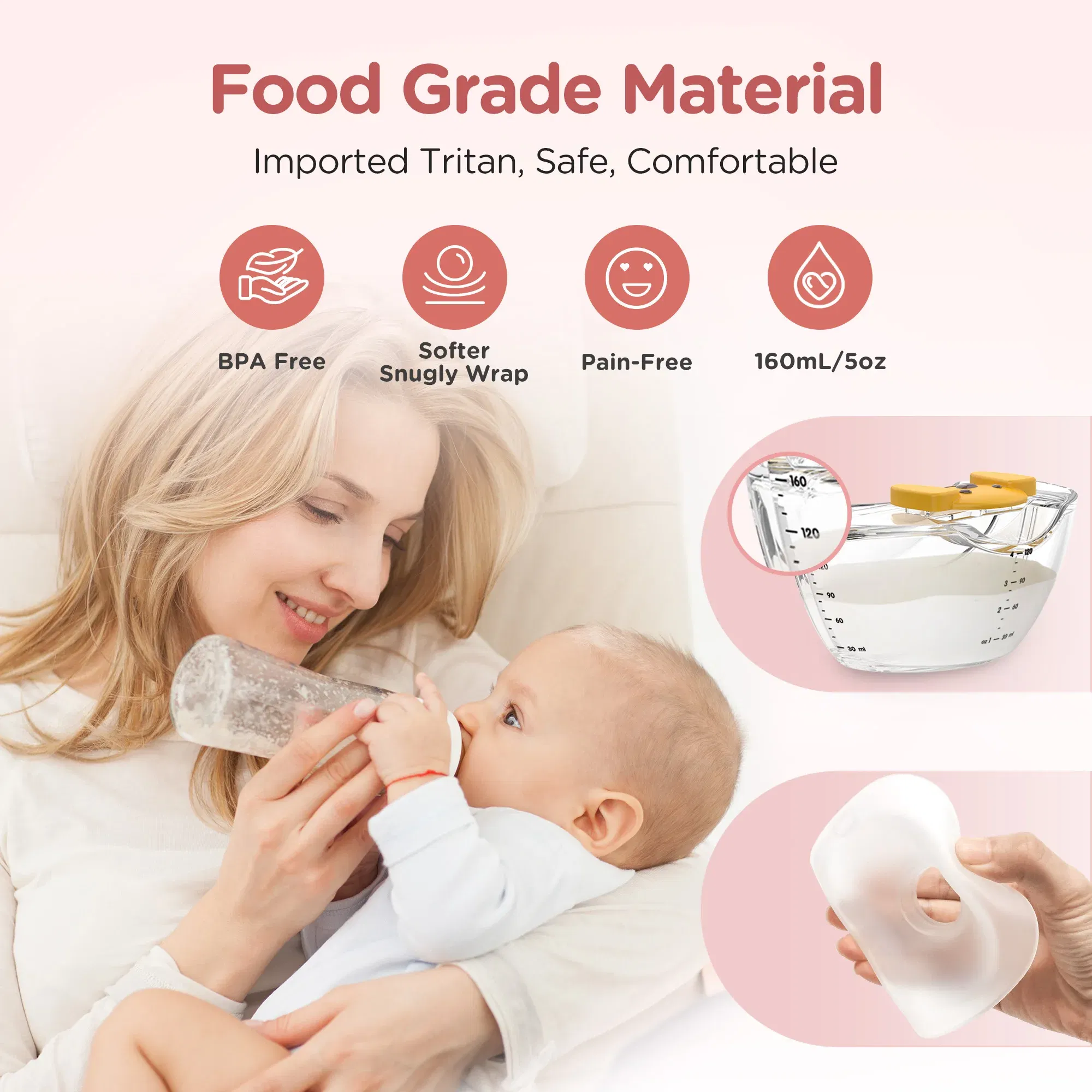 Color: GRAY - Hands Free Breast Pump Electric Wearable Breast Pump 3 Modes & 12 Levels Portable Wireless Breast Pump Low Noise Breastfeeding