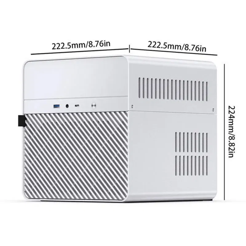 Color: Red - JONSBO N2 ITX Mini NAS Server Small Case All-In-One Aluminum Suitcase Portable Case 5 Hard Disk Location Hot-Swappable Chassis