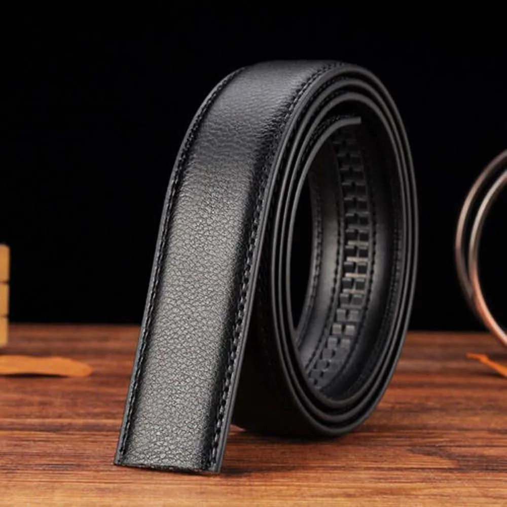 Color: black, Belt Length: 120cm - Men'S No Buckle Automatic Ratchet Belt Replacement Waist Straps Body Strap Without Buckle Belts Men Good Quality Belts Black