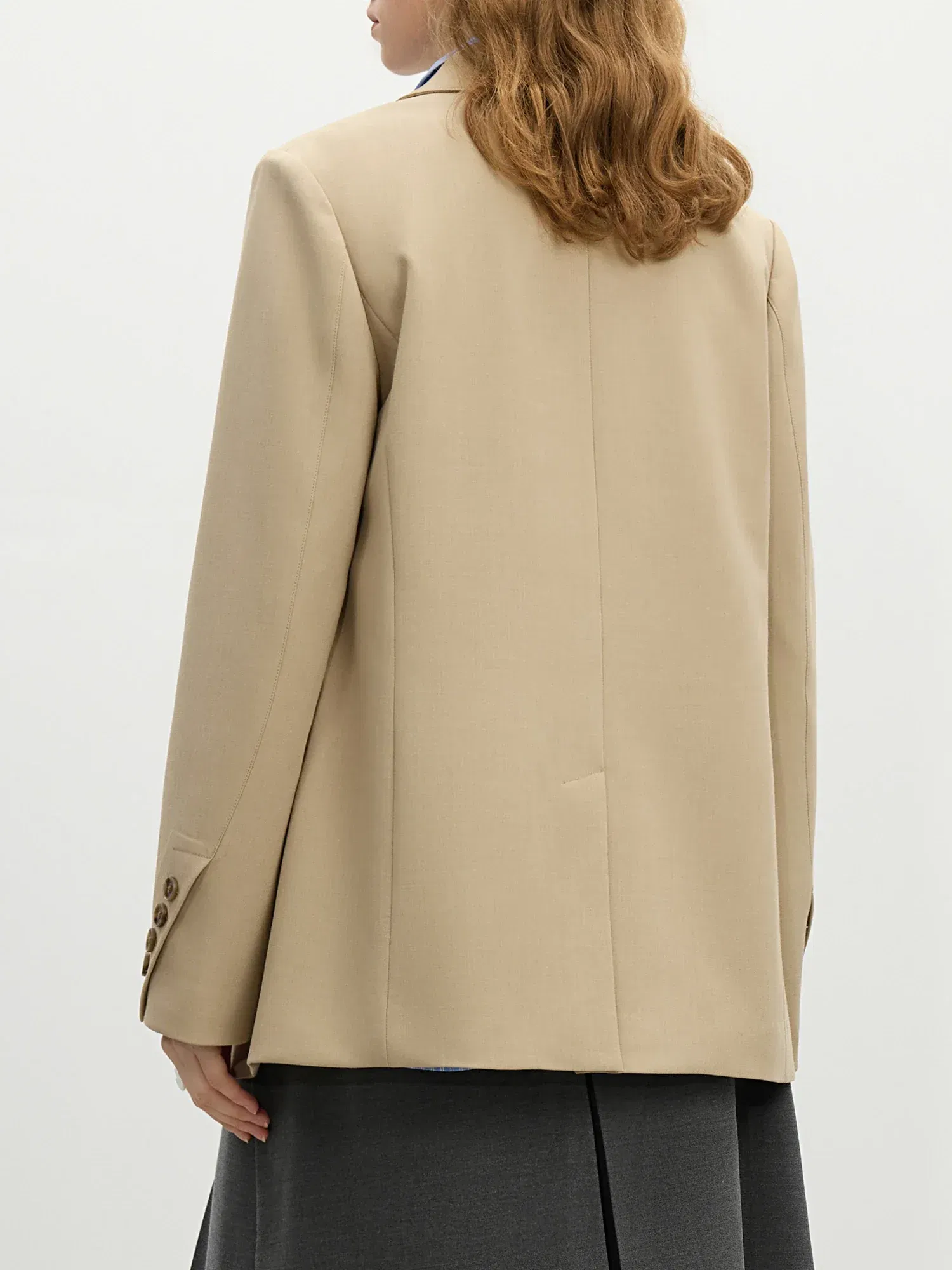 Color: black, Size: S - FSLE Women Khaki Blazer 2025 Spring New Office Lady Black Simple Loose Front Shoulder Blazer Coats Button Design Coat 25FS11071