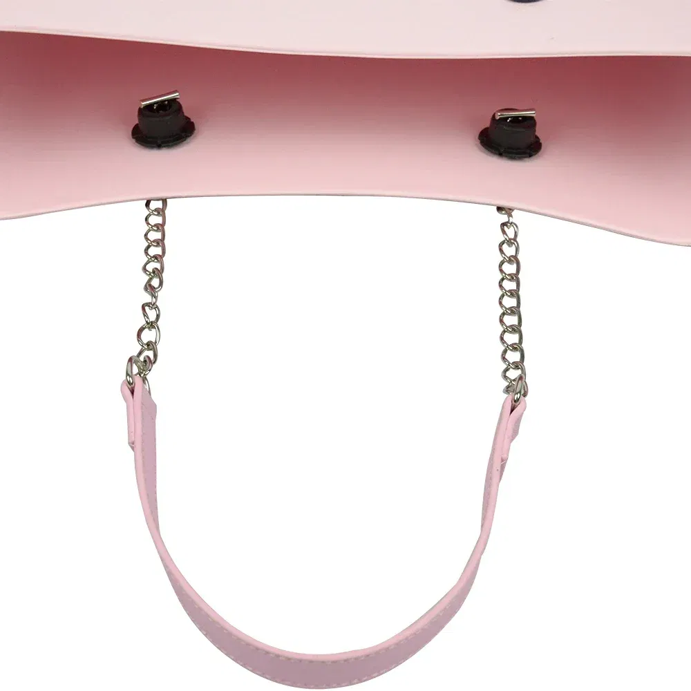 Color: MULTI, Ships From: CHINA - New Tanqu 1 Pair Silver Long Thick Single Chain with OT metal buckle Black screws for Obag O bag Handles for Women Bag Handbags