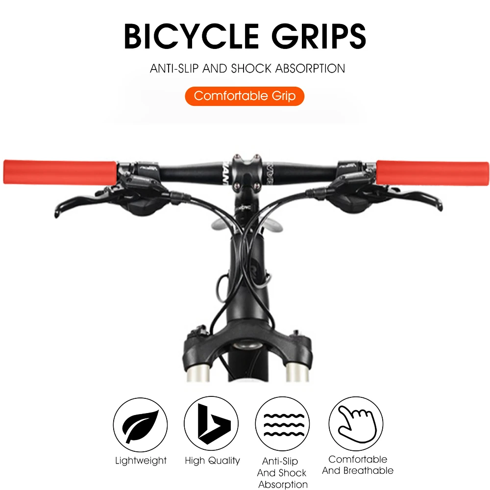 Color: Navy Blue - MOTSUV Bicycle Ultraight Density Foam Silicone Sponge Handlebar Grips for MTB bike XC/AM Anti-skid shock-absorbing Super Soft