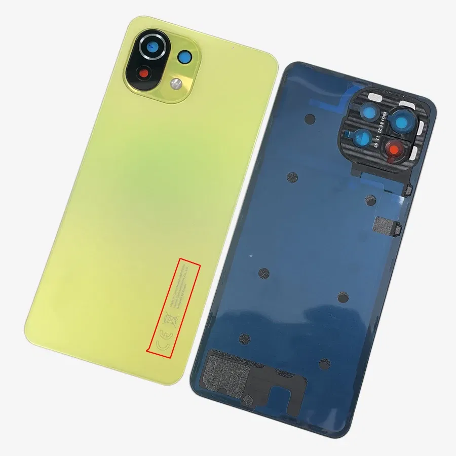 Color: Golden - A+++ Back Cover For Xiaomi Mi 11 Lite Glass Battery Cover Housing Door Cases Mi11 Youth NE 5G With Camera Lens Replacement
