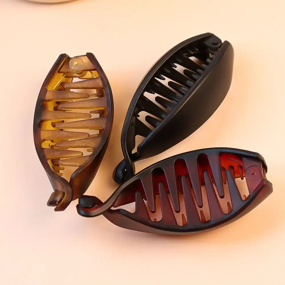 Color: GRAY - Fashion Gradient Color Hair Claw PC Simple Hairpins Cute Hair Clip for Women Girls