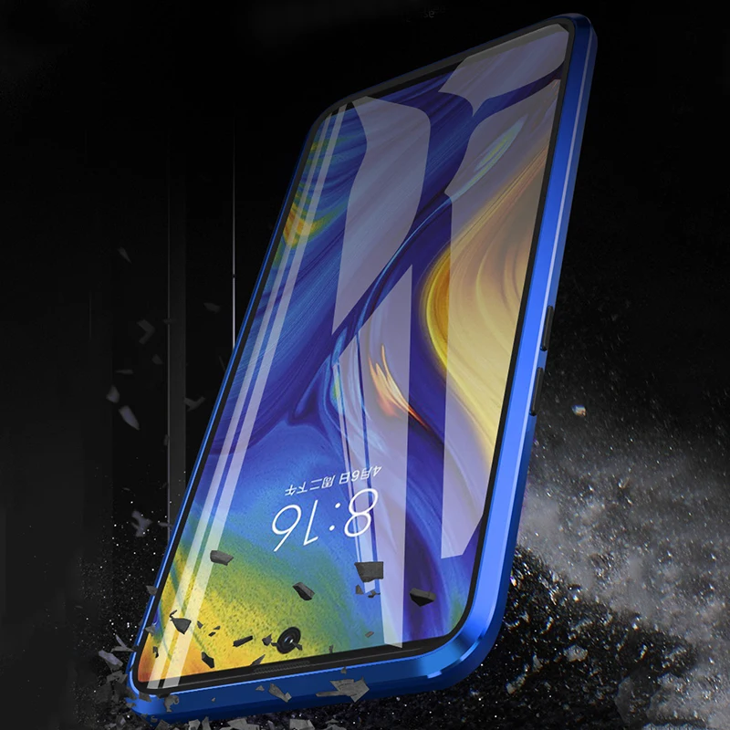 Color: Blue, Material: Carbon Fiber - Full Wrap Metal Bezel Case For Samsung Galaxy S23 S22 Ultra S21 S20 FE S24 Note 10 20 Lite Plus Double-Sided Glass Back Cover