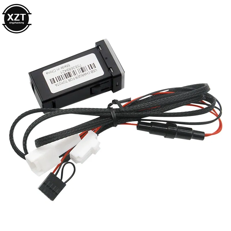 Color Name: WHITE - New QC3.0 Quickcharge Car Charger Car Accessories Double USB Phone PDA DVR Adapter Plug & Play Cable For Toyota Series Cars
